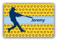 Thumbnail for Personalized Baseball Canvas Wrap & Photo Print XLI - Yellow Background - Silhouette VI - Front View