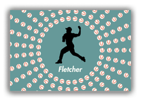 Thumbnail for Personalized Baseball Canvas Wrap & Photo Print XLII - Teal Background - Silhouette II - Front View