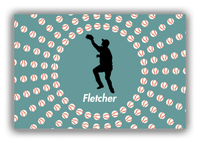 Thumbnail for Personalized Baseball Canvas Wrap & Photo Print XLII - Teal Background - Silhouette IV - Front View