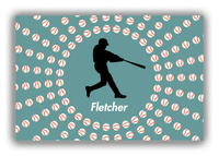 Thumbnail for Personalized Baseball Canvas Wrap & Photo Print XLII - Teal Background - Silhouette VI - Front View