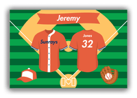 Thumbnail for Personalized Baseball Canvas Wrap & Photo Print XLIII - Green Background - Uniform Front & Back - Front View