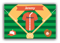 Thumbnail for Personalized Baseball Canvas Wrap & Photo Print XLIII - Green Background - Uniform Front - Front View