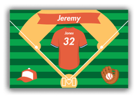 Thumbnail for Personalized Baseball Canvas Wrap & Photo Print XLIII - Green Background - Uniform Back - Front View