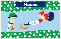 Thumbnail for Personalized Baseball Placemat IX - Green Background - Redhead Boy -  View