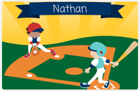 Thumbnail for Personalized Baseball Placemat XI - Yellow Background - Brown Hair Boy -  View