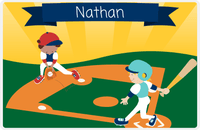 Thumbnail for Personalized Baseball Placemat XI - Yellow Background - Blond Boy -  View