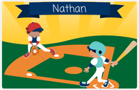 Thumbnail for Personalized Baseball Placemat XI - Yellow Background - Black Hair Boy II -  View