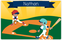 Thumbnail for Personalized Baseball Placemat XI - Yellow Background - Black Boy -  View