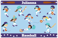 Thumbnail for Personalized Baseball Placemat XIV - Blue Background - Girls Team -  View