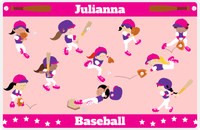 Thumbnail for Personalized Baseball Placemat XIV - Pink Background - Girls Team -  View