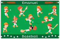 Thumbnail for Personalized Baseball Placemat XV - Green Background - Boys Team -  View