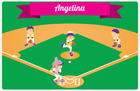 Thumbnail for Personalized Baseball Placemat XVIII - Green Background - Blonde Girl -  View