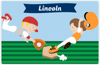 Thumbnail for Personalized Baseball Placemat XXII - Blue Background - Brown Hair Boy -  View