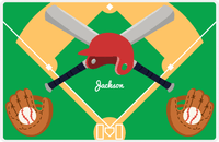 Thumbnail for Personalized Baseball Placemat XXIII - Green Background -  View