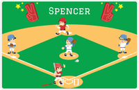 Thumbnail for Personalized Baseball Placemat XXV - Green Background - Brown Hair Boy -  View