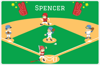 Thumbnail for Personalized Baseball Placemat XXV - Green Background - Redhead Boy -  View