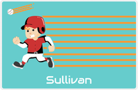 Thumbnail for Personalized Baseball Placemat XXVI - Teal Background - Redhead Boy -  View