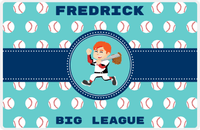 Thumbnail for Personalized Baseball Placemat XXVIII - Teal Background - Redhead Boy -  View