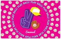 Thumbnail for Personalized Baseball Placemat XXX - Pink Background -  View