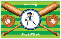 Thumbnail for Personalized Baseball Placemat XXXII - Green Background - Brown Hair Boy -  View