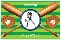 Thumbnail for Personalized Baseball Placemat XXXII - Green Background - Redhead Boy -  View