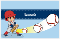 Thumbnail for Personalized Baseball Placemat XXXIV - Blue Background - Black Hair Boy -  View