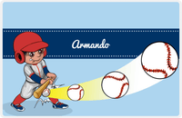 Thumbnail for Personalized Baseball Placemat XXXIV - Blue Background - Black Hair Boy III -  View