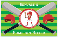 Thumbnail for Personalized Baseball Placemat XXXVI - Green Background - Brown Hair Boy -  View