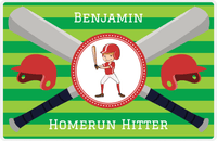 Thumbnail for Personalized Baseball Placemat XXXVI - Green Background - Blond Boy -  View