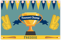 Thumbnail for Personalized Baseball Placemat XXXVII - Patina Background - Pennant Champ -  View