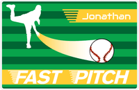 Thumbnail for Personalized Baseball Placemat XL - Green Background - Silhouette -  View