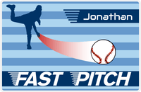 Thumbnail for Personalized Baseball Placemat XL - Blue Background - Silhouette -  View