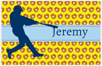 Thumbnail for Personalized Baseball Placemat XLI - Yellow Background - Silhouette VI -  View