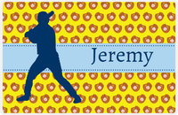 Thumbnail for Personalized Baseball Placemat XLI - Yellow Background - Silhouette VII -  View