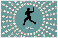 Thumbnail for Personalized Baseball Placemat XLII - Patina Background - Silhouette II -  View