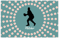 Thumbnail for Personalized Baseball Placemat XLII - Patina Background - Silhouette V -  View