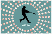 Thumbnail for Personalized Baseball Placemat XLII - Patina Background - Silhouette VI -  View
