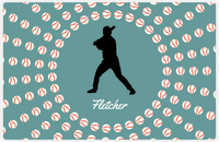 Thumbnail for Personalized Baseball Placemat XLII - Patina Background - Silhouette VII -  View
