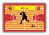 Thumbnail for Personalized Basketball Canvas Wrap & Photo Print XIII - Red Background - Silhouette VI - Front View