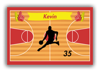 Thumbnail for Personalized Basketball Canvas Wrap & Photo Print XIII - Red Background - Silhouette VII - Front View