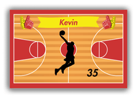 Thumbnail for Personalized Basketball Canvas Wrap & Photo Print XIII - Red Background - Silhouette VIII - Front View