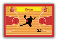 Thumbnail for Personalized Basketball Canvas Wrap & Photo Print XIII - Red Background - Silhouette IX - Front View