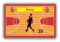 Thumbnail for Personalized Basketball Canvas Wrap & Photo Print XIII - Red Background - Silhouette X - Front View