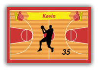 Thumbnail for Personalized Basketball Canvas Wrap & Photo Print XIII - Red Background - Silhouette XI - Front View