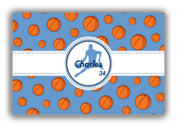 Thumbnail for Personalized Basketball Canvas Wrap & Photo Print XIV - Blue Background - Silhouette VII - Front View