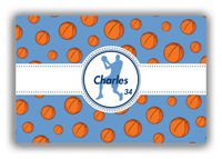 Thumbnail for Personalized Basketball Canvas Wrap & Photo Print XIV - Blue Background - Silhouette XI - Front View