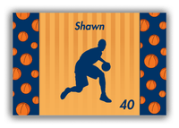 Thumbnail for Personalized Basketball Canvas Wrap & Photo Print XVI - Orange Background - Silhouette V - Front View