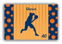 Thumbnail for Personalized Basketball Canvas Wrap & Photo Print XVI - Orange Background - Silhouette VI - Front View