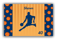 Thumbnail for Personalized Basketball Canvas Wrap & Photo Print XVI - Orange Background - Silhouette VII - Front View