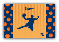 Thumbnail for Personalized Basketball Canvas Wrap & Photo Print XVI - Orange Background - Silhouette IX - Front View